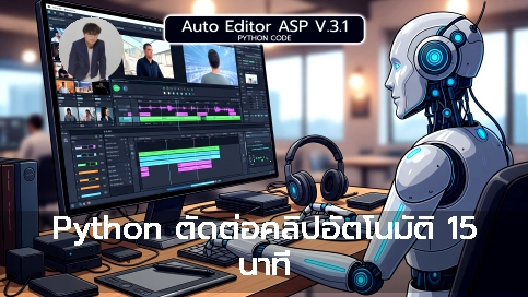  Python ตัดต่อคลิปอัตโนมัติ 15 นาที