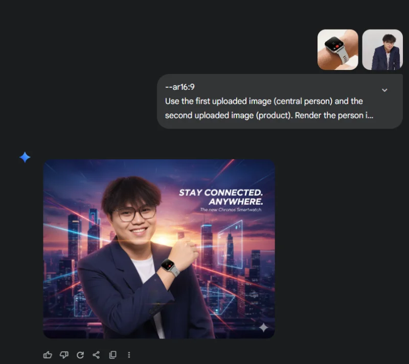 ภาพประกอบบทความ: Prompt สร้างภาพ ใส่ภาพตัวเองเข้าไป+สินค้า V.1