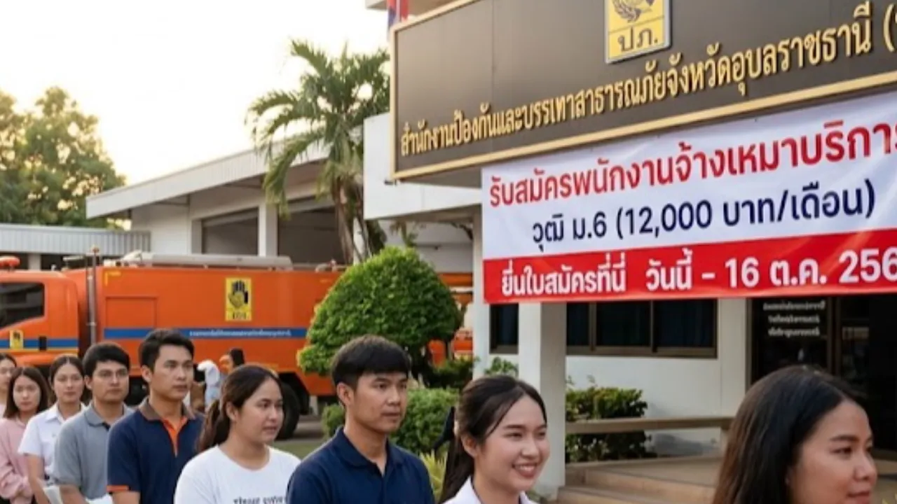 ปภ.อุบลฯ เปิดสอบงานราชการ วุฒิ ม.6 เงินเดือน 12,000 บาท